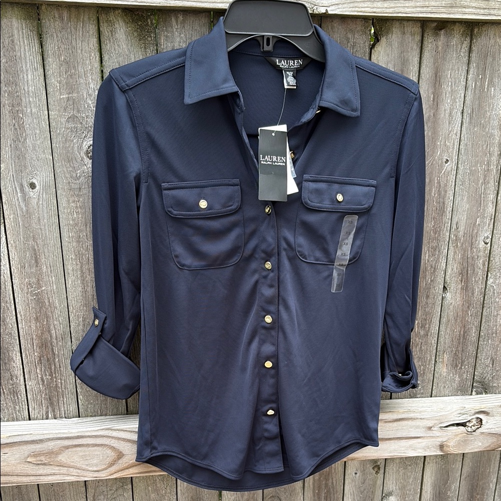 Ralph Lauren Black Label Xs Navy Top! Nwt!!